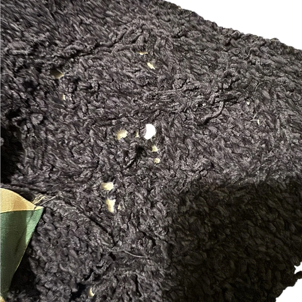 Vintage 525 America Chenille Throw in Navy. Worn.